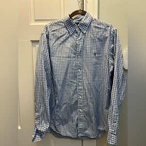 Ralph Lauren Collared Shirt, Blue Gingham. Size Large